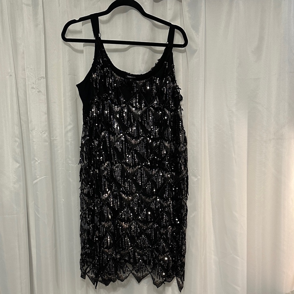 Glamorous Black Sequin Midi Dress